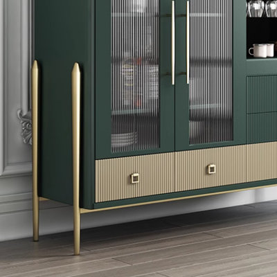 Buffet en bois massif clair de luxe 51,1 po