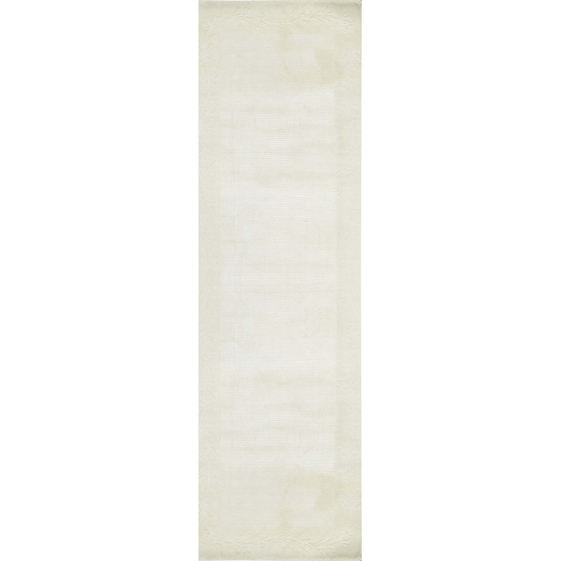 Hand-Knotted High-Quality White Area Rug