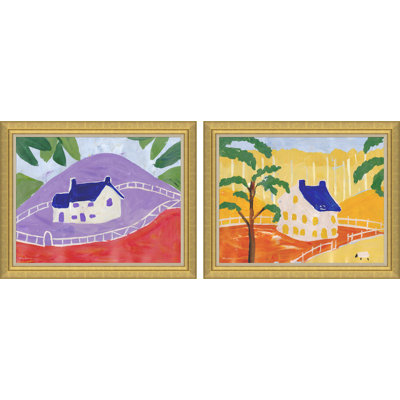 A Long Way Home II - Purple And Yellow Print by Dana Gibson
