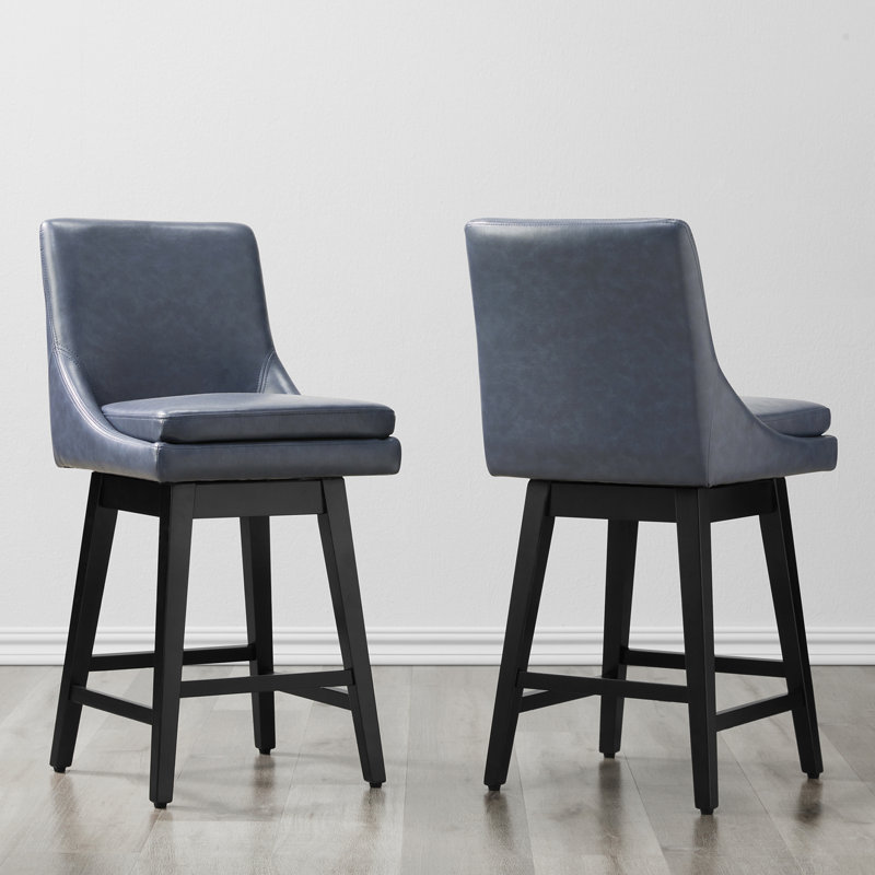 Tabouret de bar et de comptoir pivotant Aleksy, Tabouret de comptoir (siège d'une hauteur de 26,5, Bleu très foncé