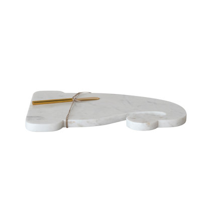 Ensemble de planches à fromage Marble Santa Hat avec couteau en acier inoxydable doré