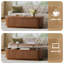 Table basse 47,2 po ovale à plateau relevable cannelé, compartiment caché, table basse avec rangement pour le salon et le bureau personnel-133575876