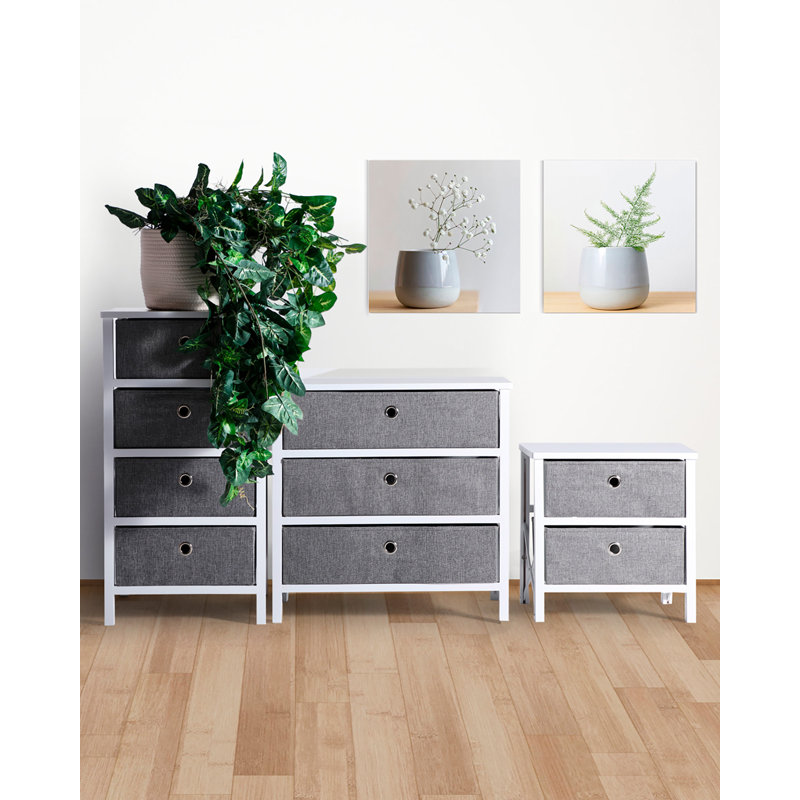 60cm W 3 - Drawer Chest of Drawers, Grey