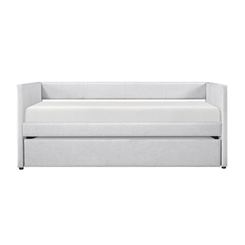 1Pc Daybed With Trundle, Twin Daybed, Gray