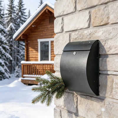 Secure Locking Wall Mount Mailbox, Large Capacity Metal Mailbox With Key Lock, Weather-Resistant Security Drop Box For Mail And Packages