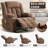 37.4" Oversize Manual Recliner Chair with Heat Massage, Rocking Chair with Cup Holders, Side Pockets-317534599