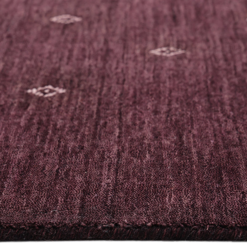 Simi Hand Knotted Cotton/Wool Southwestern Area Rug, Rectangle 8' x 10', Eggplant