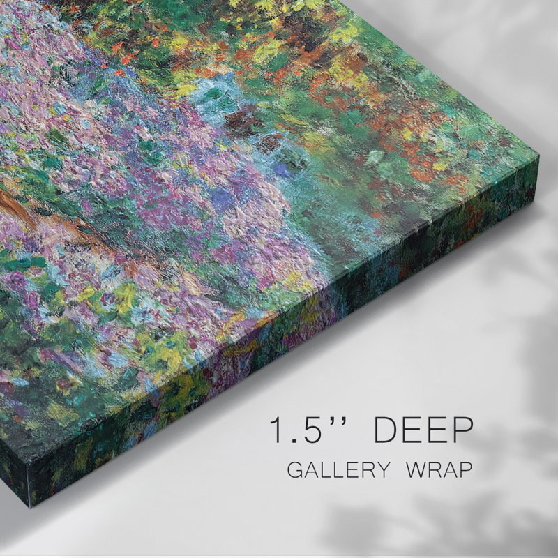 Iris dans le jardin de Monet, 1900, toile tendue avec galerie 03, H 8 po x l 12 po