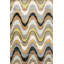 Tapis décoratif moderne multicolore à motif ondulé beige-34888833