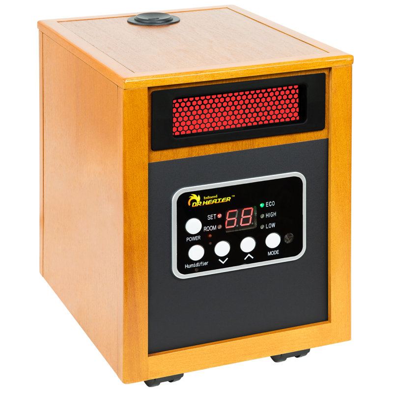 DR. INFRARED HEATER DR-968H Indoor Portable Space Heater with Humidifier, 1500-Watt, Cherry