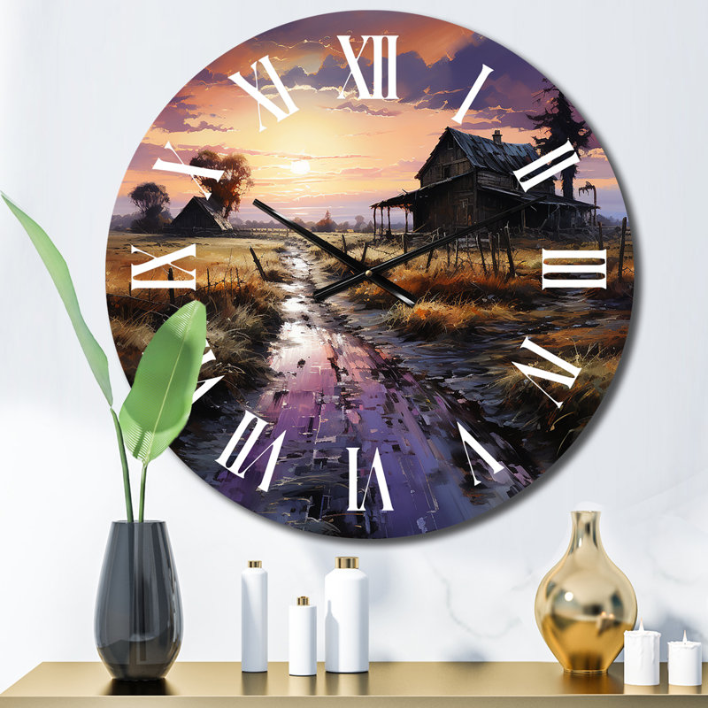 Barns Twilight Shadows - Horloge murale campagne, Petit