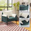 Fauteuil d'appoint rembourré 27,5 po en chenille douce et moderne avec accoudoirs rembourrés-1394918579