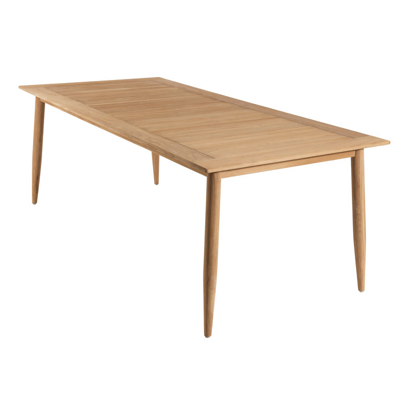Woehler Rectangular Teak Outdoor Dining Table , 220cm cm W 100cm cm D