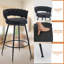 Bohdalice PU Leatherette Bar Stool (set of 2), With Braided Backrest And Footrest, Swivel Bar Stool, Seat Height 90.93cm, For The Kitchen, Dining Room And Home Bar-1835968578