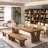 Modern simple solid wood dining table-107658711