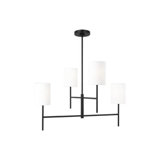 Barbara Barry Key 4 Light Dining Room Chandelier With White Linen Shade