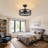 16.5"Caged Ceiling Fan with Light and Remote,Quiet Reversible DC Motor,E26 Socket
