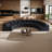 Corduroy Curved Sectional Sofa With Four Pillows,2 Modules-1680643387