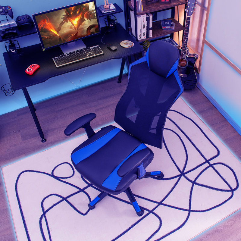Inbox Zero Adjustable Padded Armrests and Reclining PC & Racing Game Chair
