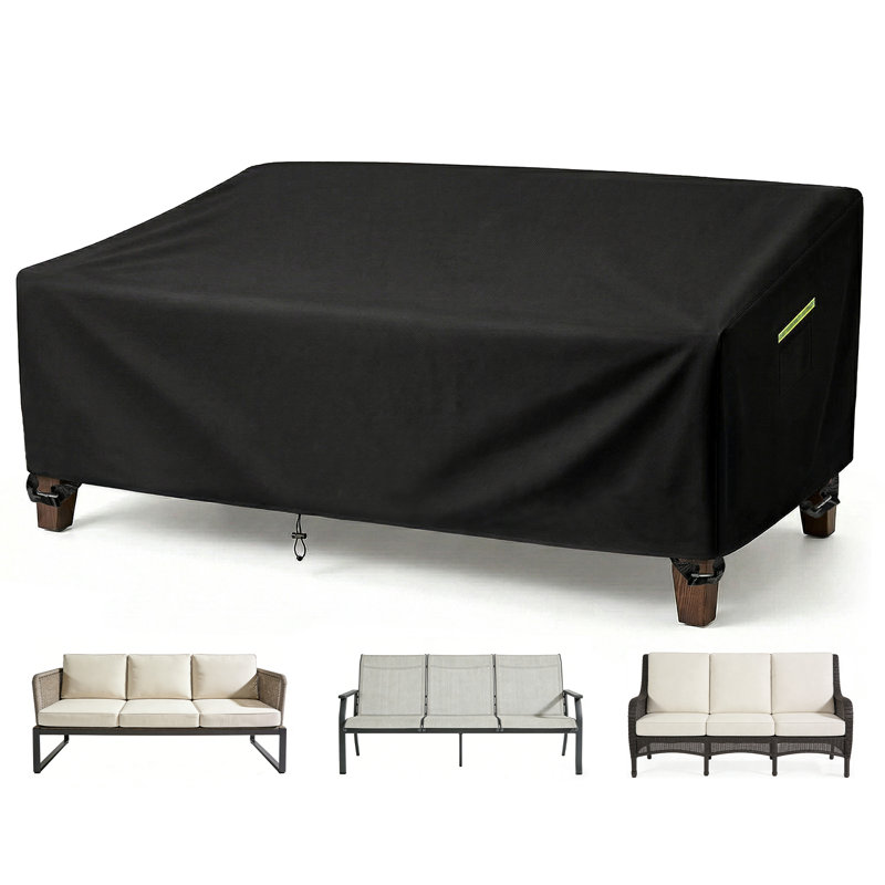 600D Oxford Fabric Heavy Duty 3-Seater Outdoor Sofa Cover, All-Weather Waterproof Patio Furniture Cover with Air Vent and Reinforced Handles