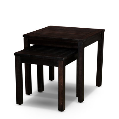 Tables en eucalyptus de 2 - pour un look extérieur élégant, 2 tables gigognes, rehaussent les espaces de beauté