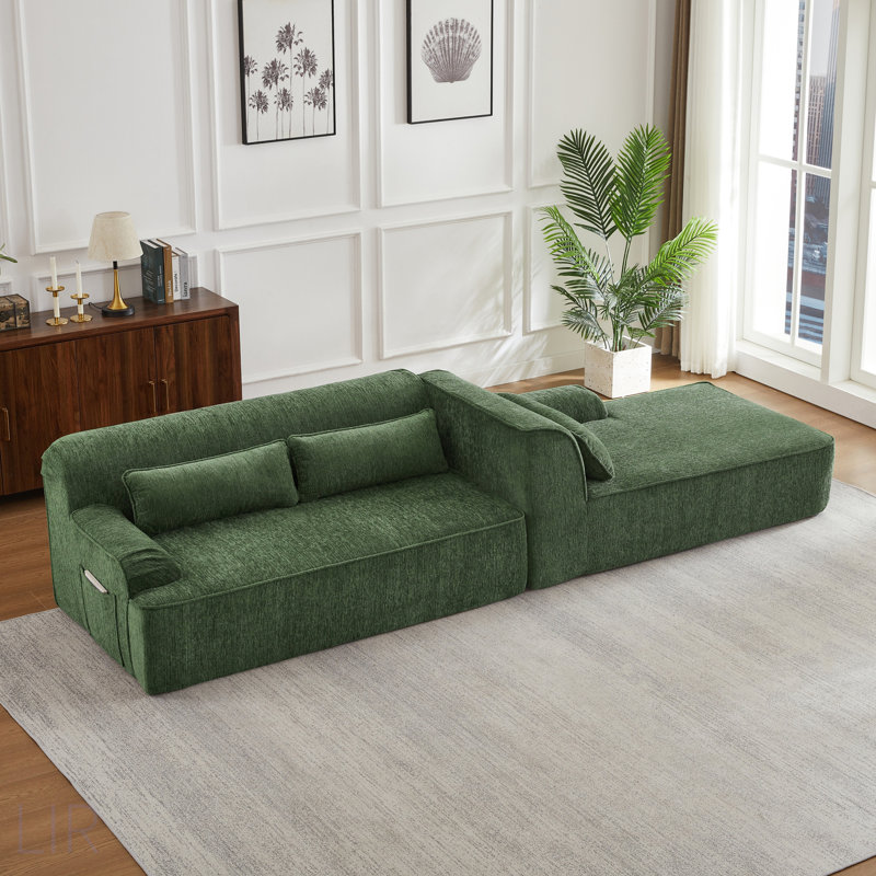 Canapé modulaire surdimensionné en L Chenille