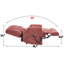 Fauteuil inclinable électrique à double moteur avec massage chauffant, positions infinies, supportant jusqu'à 159 kg (350 lb), télécommande électrique, confort mi-ferme et robuste, rouge.