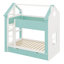 Lit superposé House avec tiroirs de rangement, tablettes et bande lumineuse, design moderne-438578894-438960154