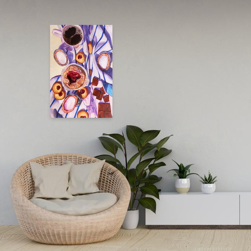 Art mural contemporain Cozy Morning Pastries, H 24 po x l 16 po