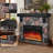 Electric Fireplace With Mantel, 23" Electric Fireplace Heater With Faux-stone Mantel-1963060970