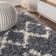 Cantera Shag Plush Tassel Moroccan Tribal Geometric Trellis Blue/Cream Rug