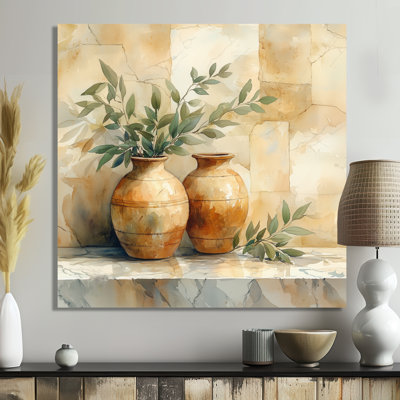 Greek Amphora Wall Art, Pottery Still Life Canvas, Stellacci