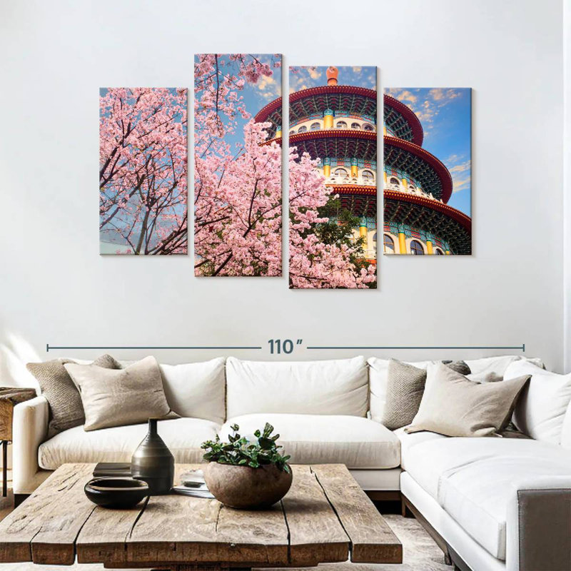 Arbre Sakura, temple Sirci Wuji, H 54 po x l 84 po