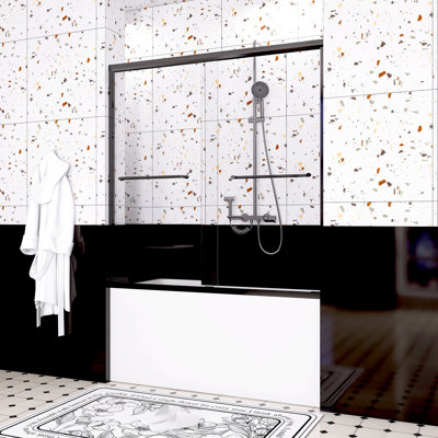 Porte de douche coulissante double en aluminium