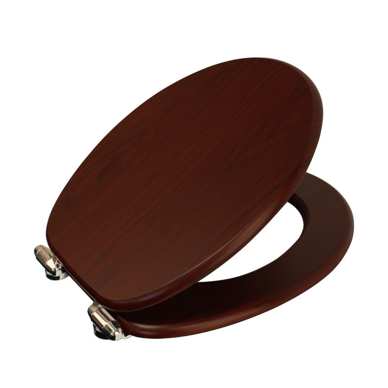 Sellman Soft Close Round Standard Toilet Seat, Mahognay