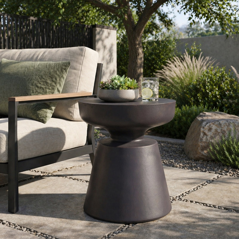 Outdoor LightWeight Concrete Side Table