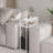 Narrow Side Table, Slim End Table with Fabric Basket, Skinny Table for Small Spaces-848298933-848298929