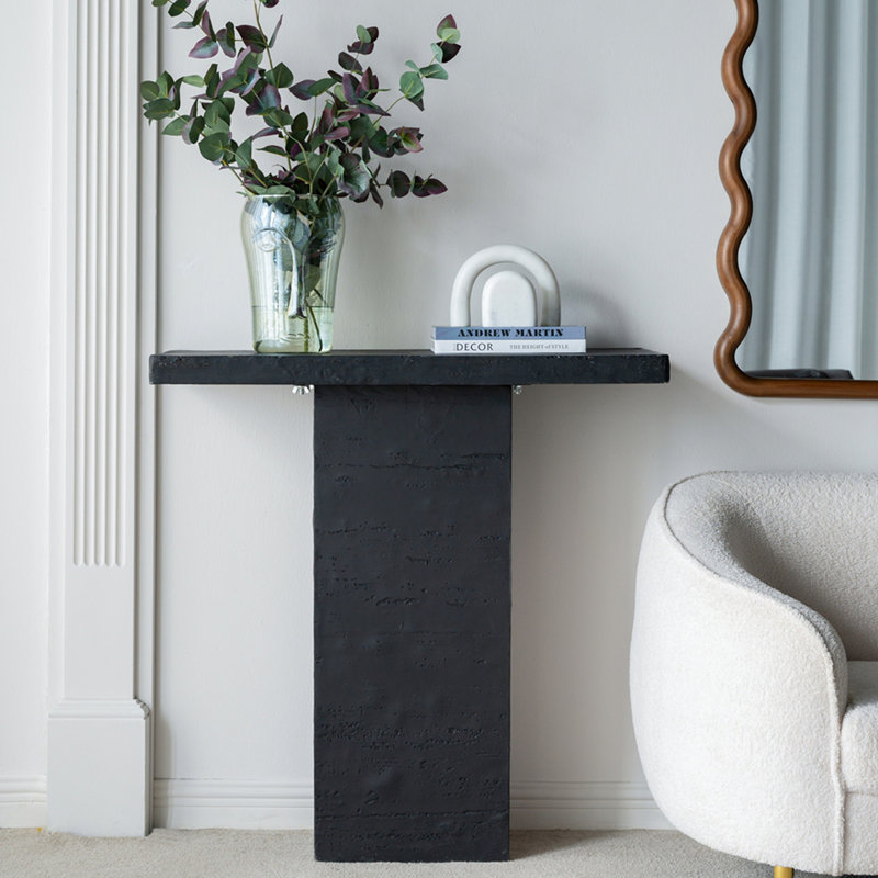 Table basse avec base piédestal, Noir