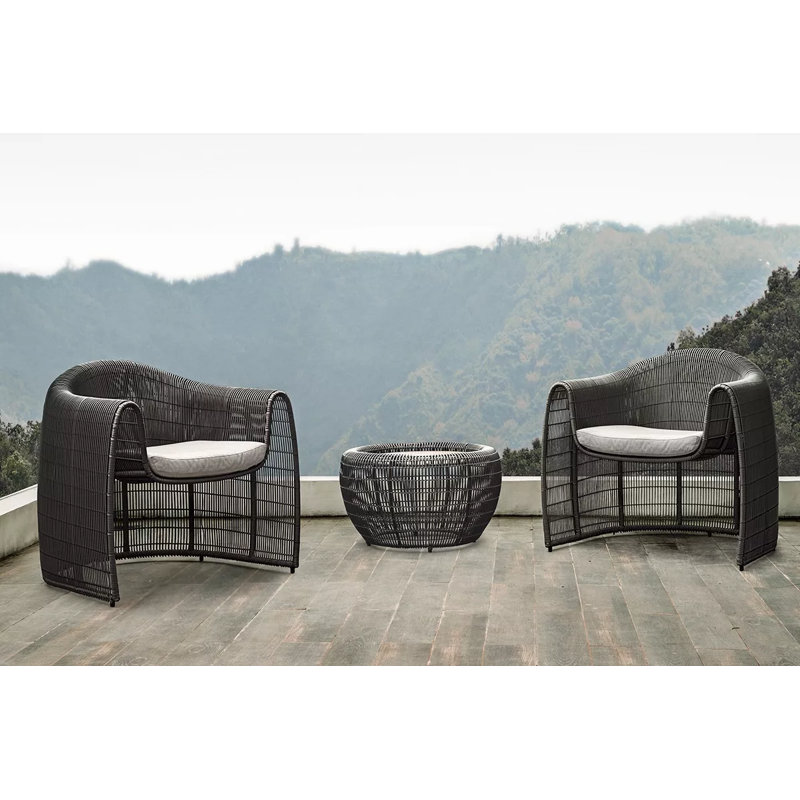 Lulu Outdoor Lounge Chair, Brown, Canvas Taupe