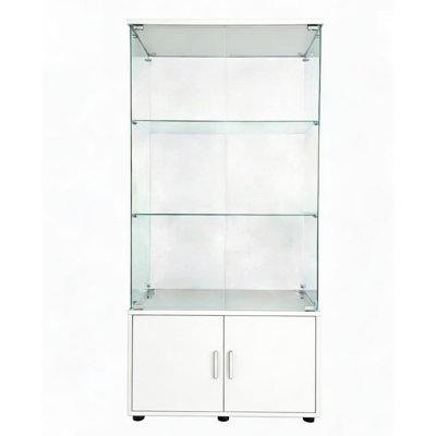 Double-door Four-layer Cabinet-style Storage Cabinet,display Cabinet,wine Cabinet,file Cabinet,with Remote-controlled Paipai Lights,adjustable Feet