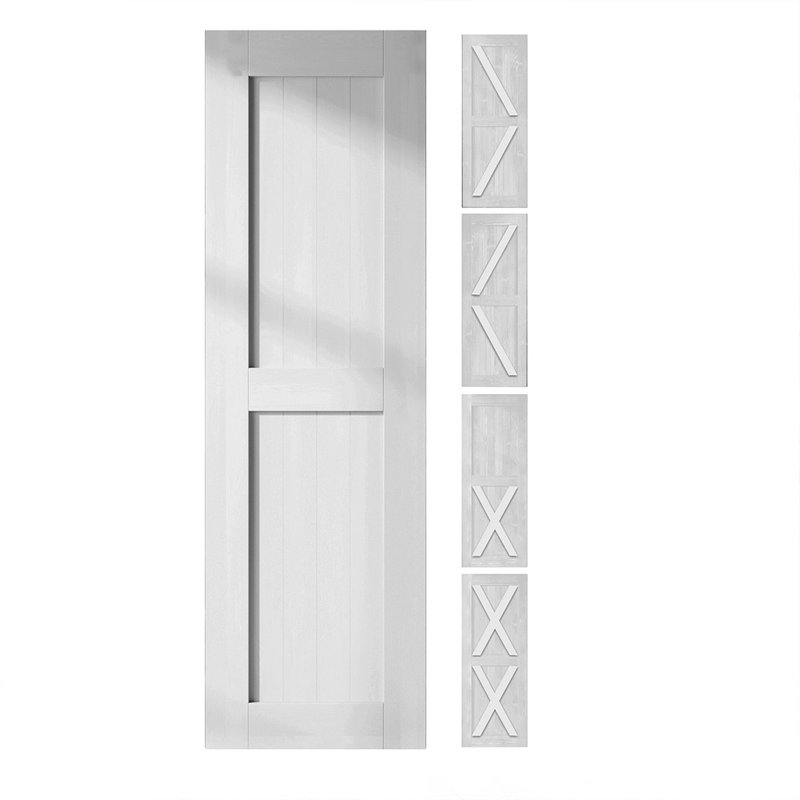 84 po de hauteur en bois de pin massif 5-en-1 de couleur blanche avec une finition / non-assemblé une porte seulement