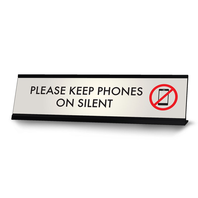 Veuillez garder les téléphones sur l'enseigne de bureau silencieuse