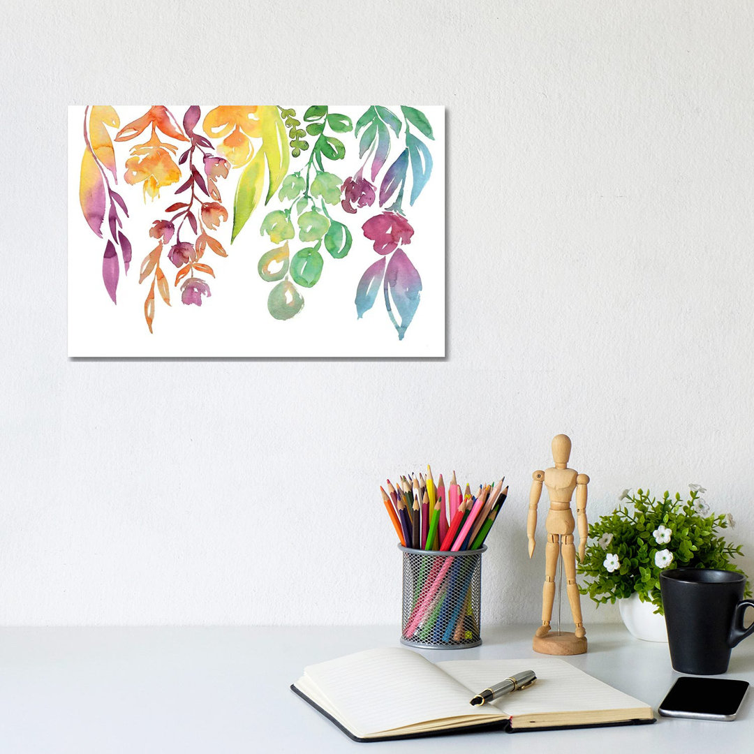 Colorful Loose Florals von Blursbyai - Gallery-Wrapped Canvas Giclée