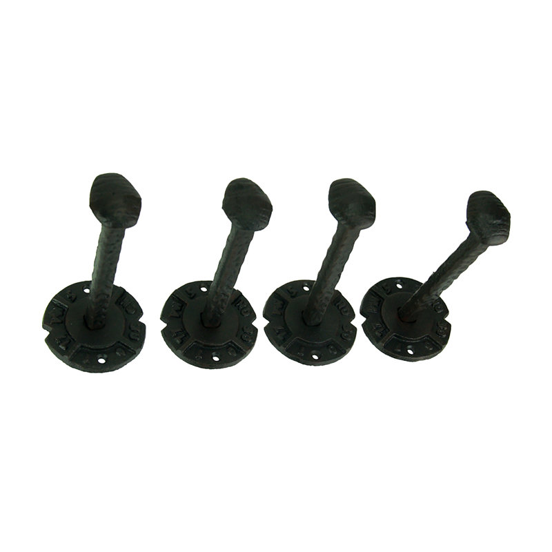 Rustic Cast Iron Antique Nail Wall Hook Set Of 4