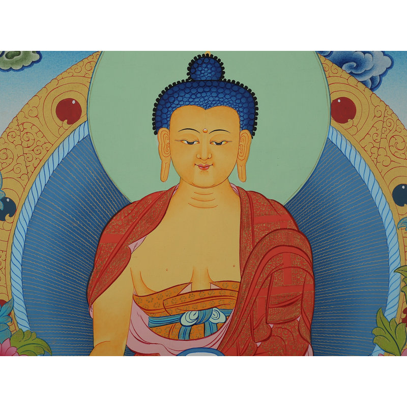 Bouddha Shakyamuni, peinture (Thangka sans brocart)