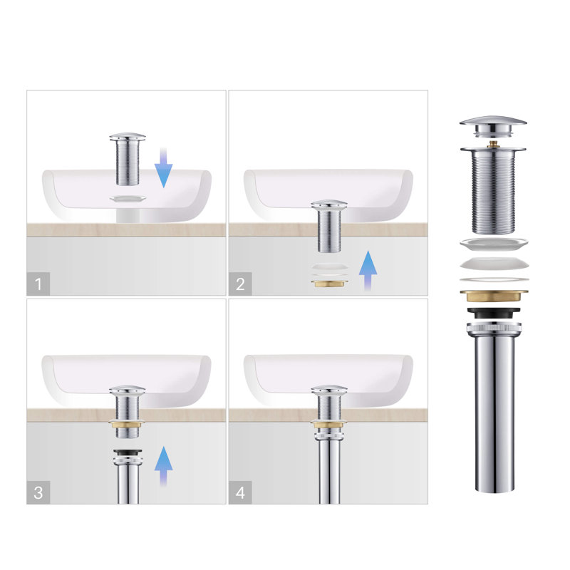 Drain de lavabo de salle de bain Kibi, Chrome