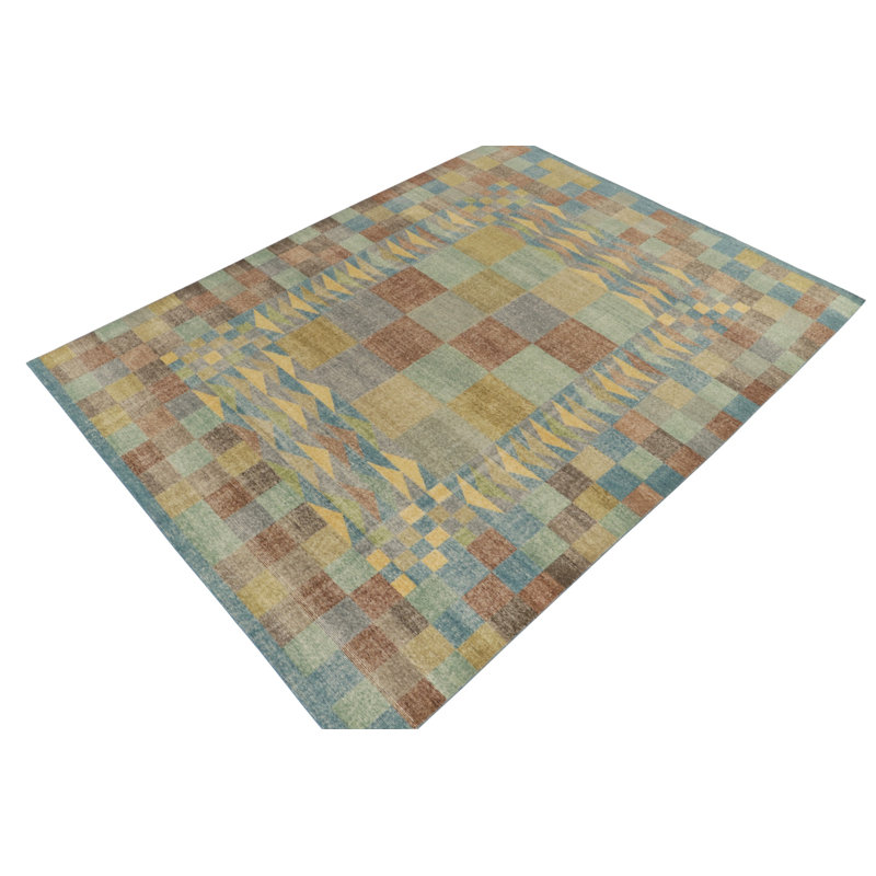 Distressed Homage Wool Geometric Area Rug, Rectangle 10' x 14'