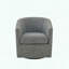 Fauteuil pivotant demi-tonneau avec garniture cloutée-2128788817