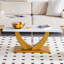 Table basse rectangulaire avec plateau en verre