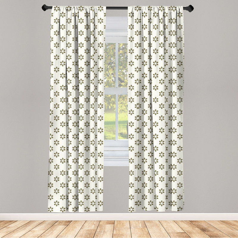 Floral Semi-Sheer Rod Pocket Curtain Panels, 28" x 84"